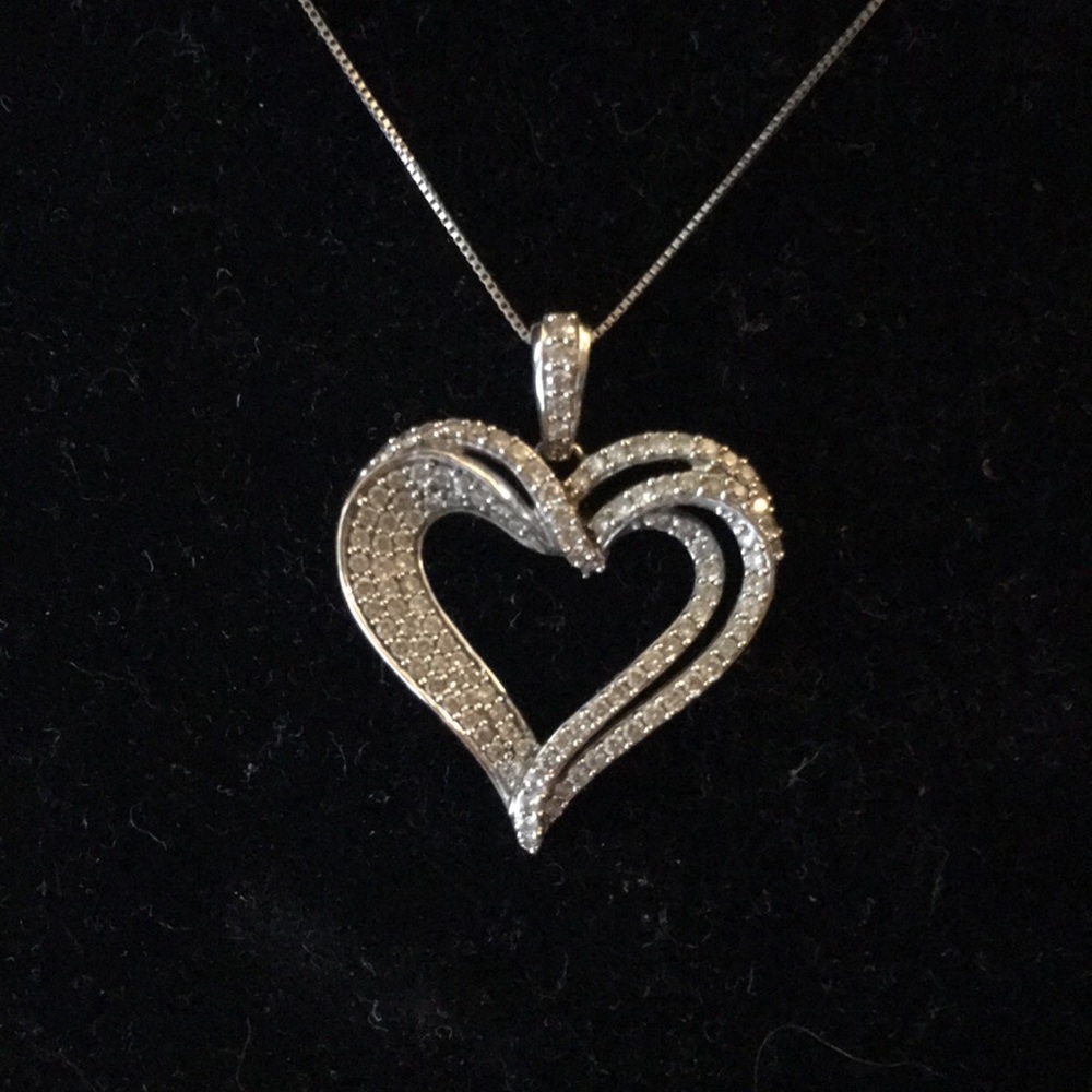 Diamond Encrusted Heart Necklace